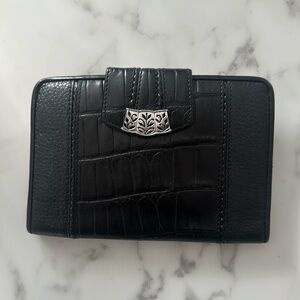Brighton Black Leather Wallet checkbook all in one 7 x 4